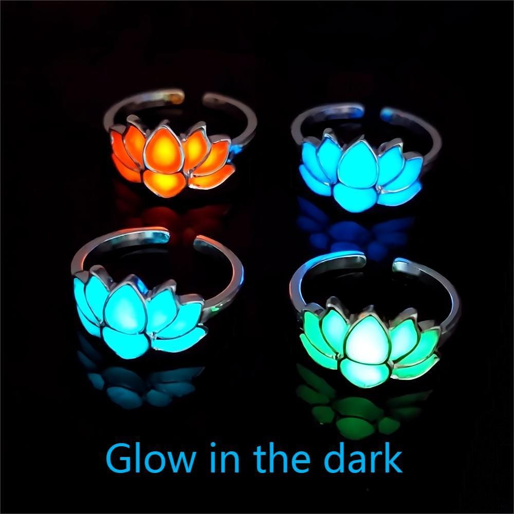 Non-fading Luminous Lotus Ring Yoga Energy Luminous - Dazora Jewels - Dazora Jewels