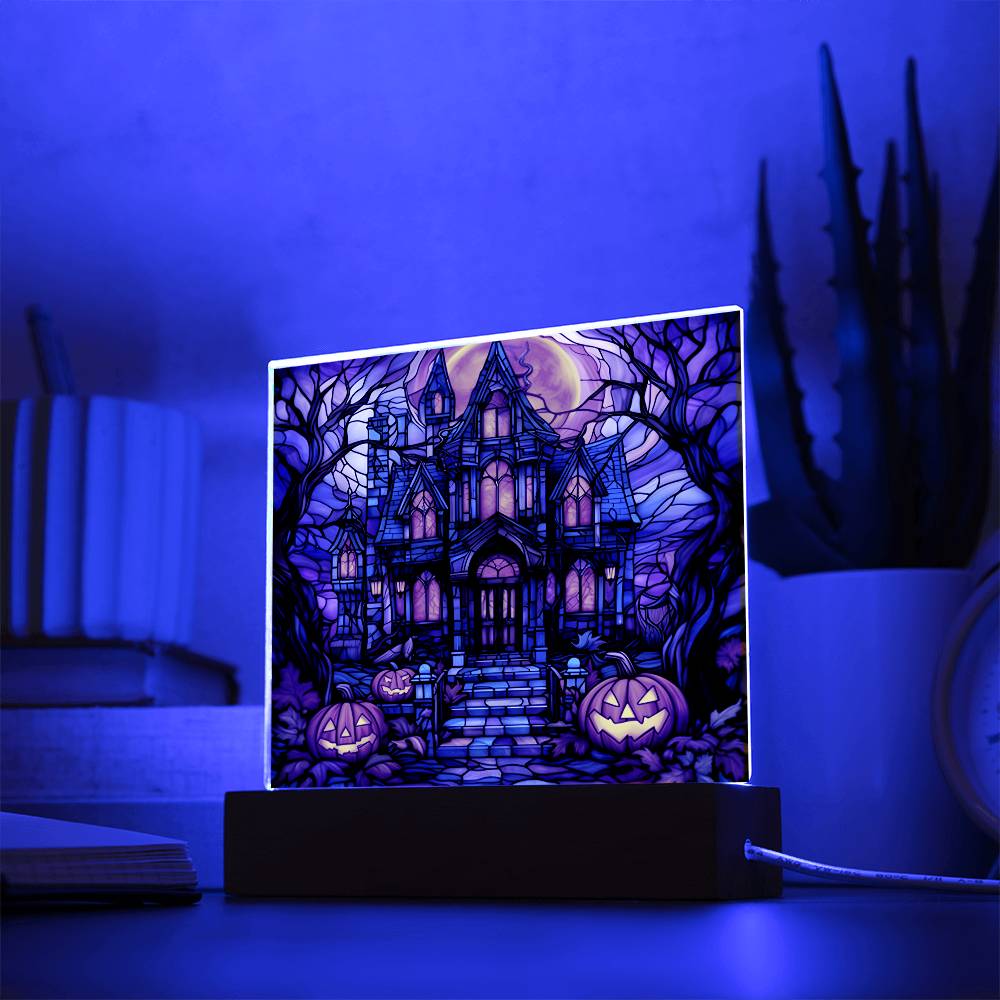 Halloween-House Stained Glass-Acrylic - Dazora Jewels - Dazora Jewels