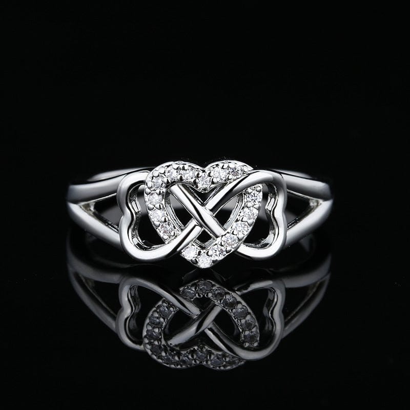 Women's Fashion Double Twisted Hollowed Heart Shape Ring - Dazora Jewels  - Dazora Jewels 