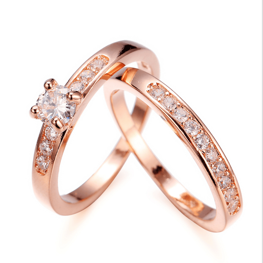 Rose gold ring with diamonds - Dazora Jewels  - Dazora Jewels 