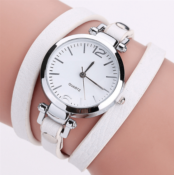 Women's Circle Bracelet Watch PU Strap Simple Alloy Small Dial Women's WatchM - Dazora Jewels  - Dazora Jewels 