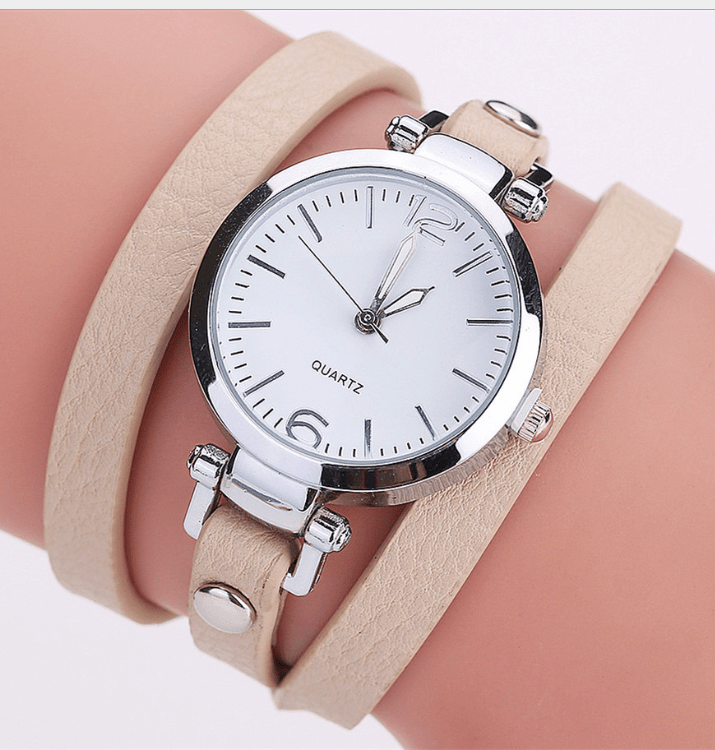 Women's Circle Bracelet Watch PU Strap Simple Alloy Small Dial Women's WatchM - Dazora Jewels  - Dazora Jewels 