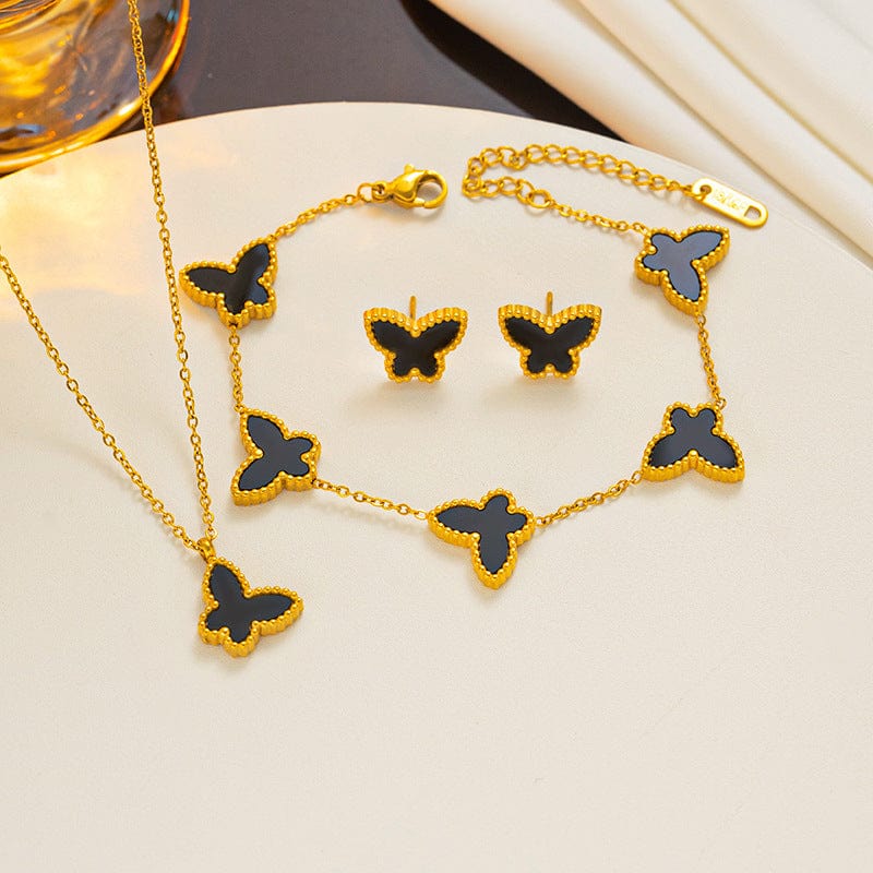 Simple Butterfly Ornament Three-piece Set - Dazora Jewels  - Dazora Jewels 