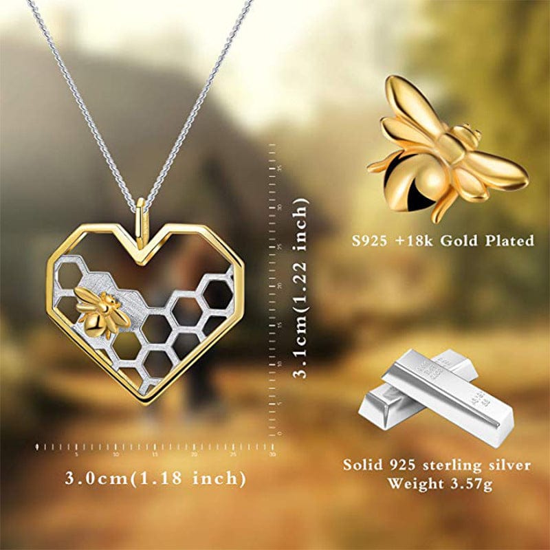 Sterling Silver Bee Heart Shaped Female Jewelry - Dazora Jewels  - Dazora Jewels 