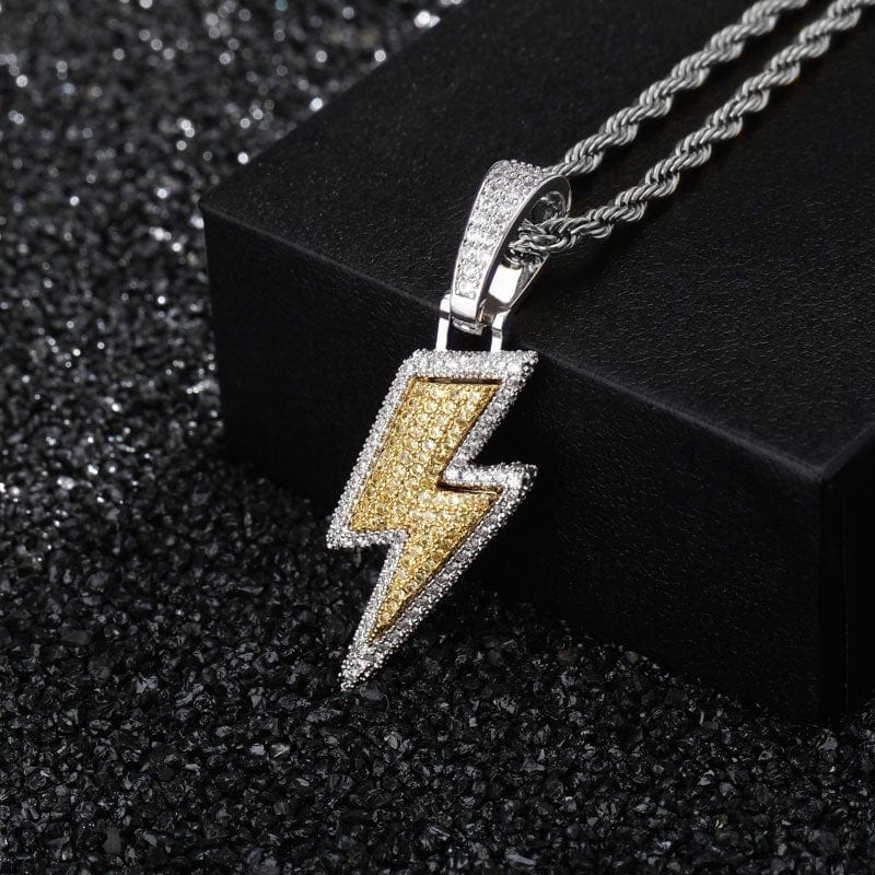 Hot Selling Lightning Hip Hop Pendant Micro-inlaid Zircon Hip Hop Fashion Trendy Hip Hop Jewelry - Dazora Jewels  - Dazora Jewels 