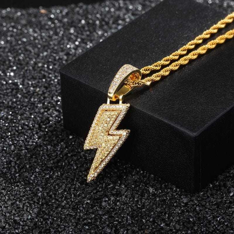 Hot Selling Lightning Hip Hop Pendant Micro-inlaid Zircon Hip Hop Fashion Trendy Hip Hop Jewelry - Dazora Jewels  - Dazora Jewels 