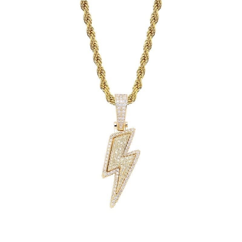 Hot Selling Lightning Hip Hop Pendant Micro-inlaid Zircon Hip Hop Fashion Trendy Hip Hop Jewelry - Dazora Jewels  - Dazora Jewels 