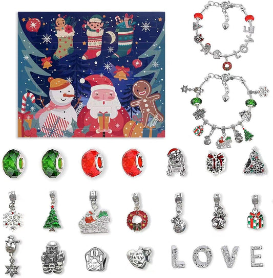 Christmas Advent 24 Countdown Calendar Gift Box Bracelet Set - Dazora Jewels  - Dazora Jewels 