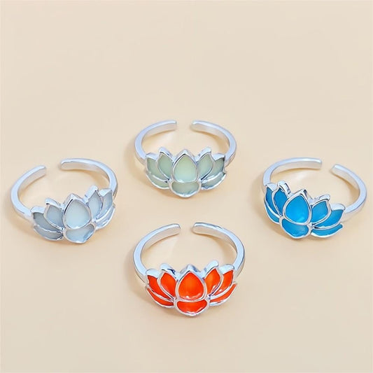 Non-fading Luminous Lotus Ring Yoga Energy Luminous - Dazora Jewels  - Dazora Jewels 