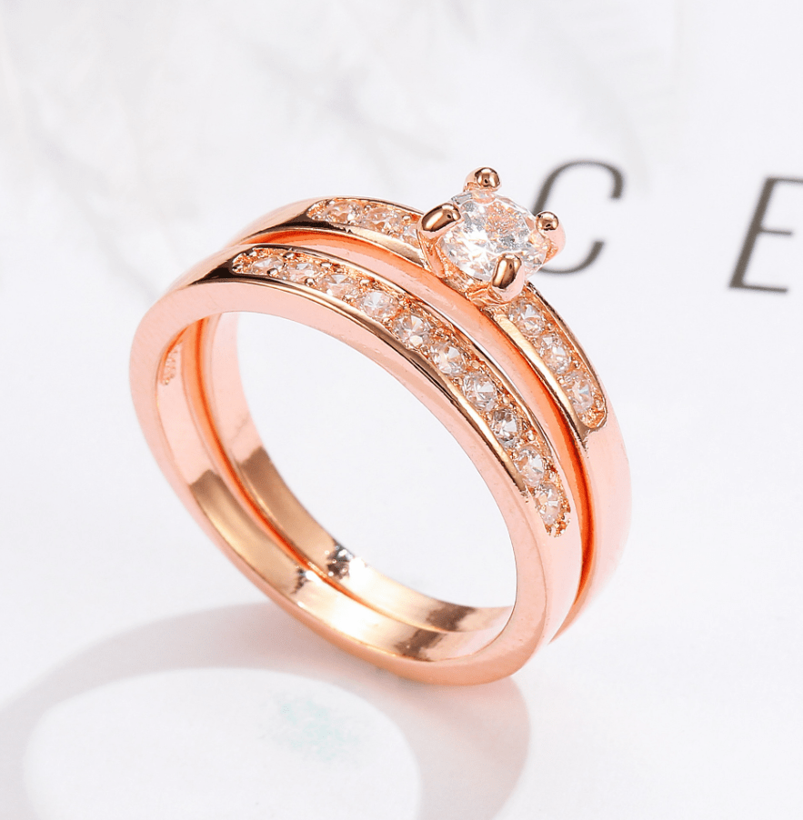 Rose gold ring with diamonds - Dazora Jewels  - Dazora Jewels 