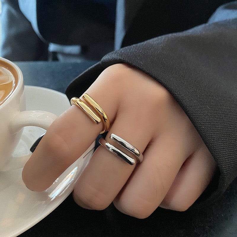 Elegant Line Metal Texture Ring Simple Jewelry - Dazora Jewels  - Dazora Jewels 