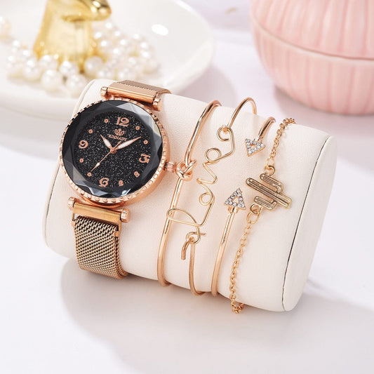 Women Watches Starry Sky Magnet Buckle Fashion Bracelet Wristwatch Roman Numeral Simple Clock Gift - Dazora Jewels  - Dazora Jewels 