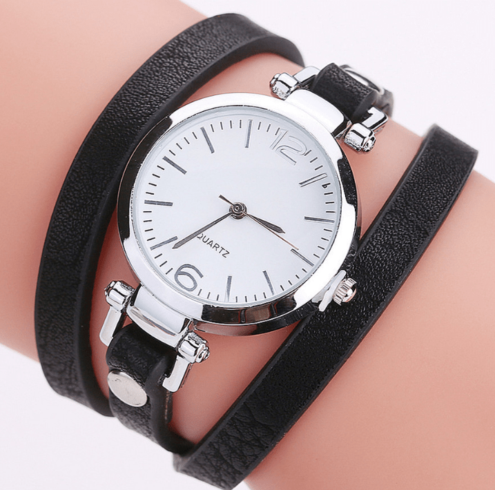 Women's Circle Bracelet Watch PU Strap Simple Alloy Small Dial Women's WatchM - Dazora Jewels  - Dazora Jewels 