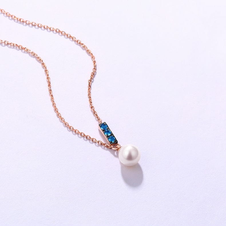 14K Rose Gold Jewelry New Korean Pearl Necklace Pendant all-match gold custom simple and elegant fashion wholesale - Dazora Jewels  - Dazora Jewels 