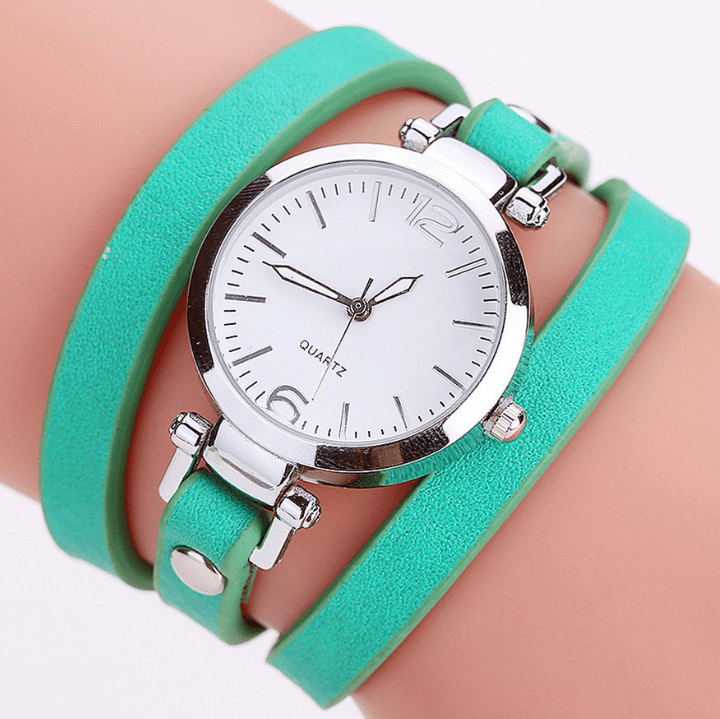 Women's Circle Bracelet Watch PU Strap Simple Alloy Small Dial Women's WatchM - Dazora Jewels  - Dazora Jewels 