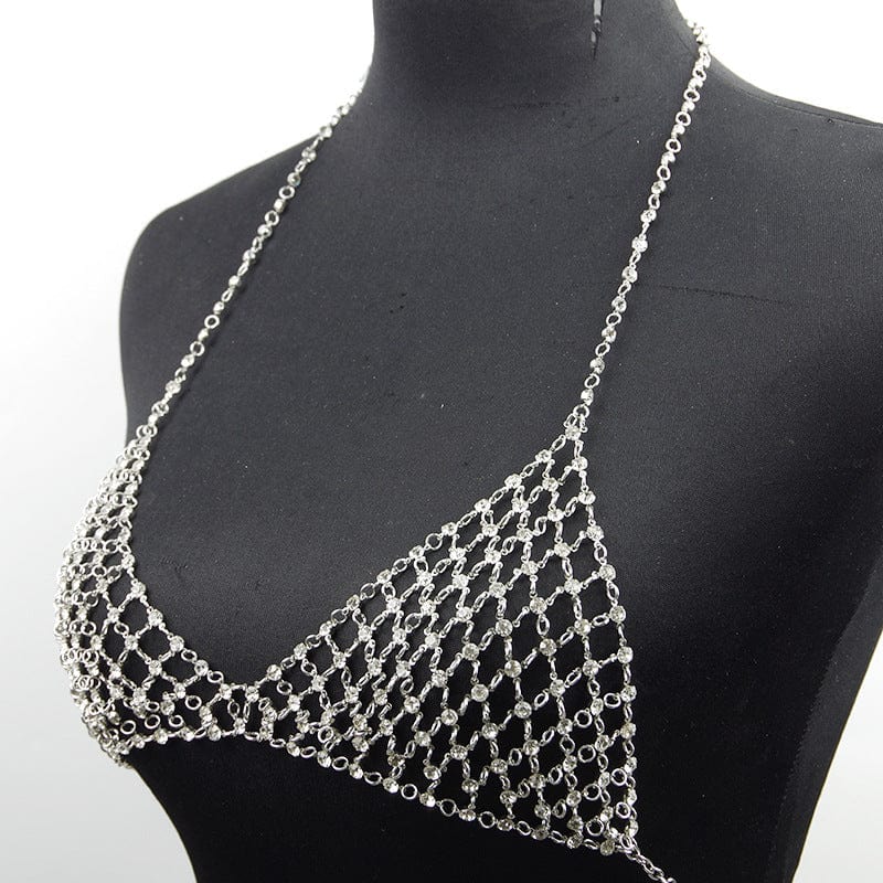 Leisure Nightclub Body Chains Artificial Diamond Chest Necklace - Dazora Jewels  - Dazora Jewels 