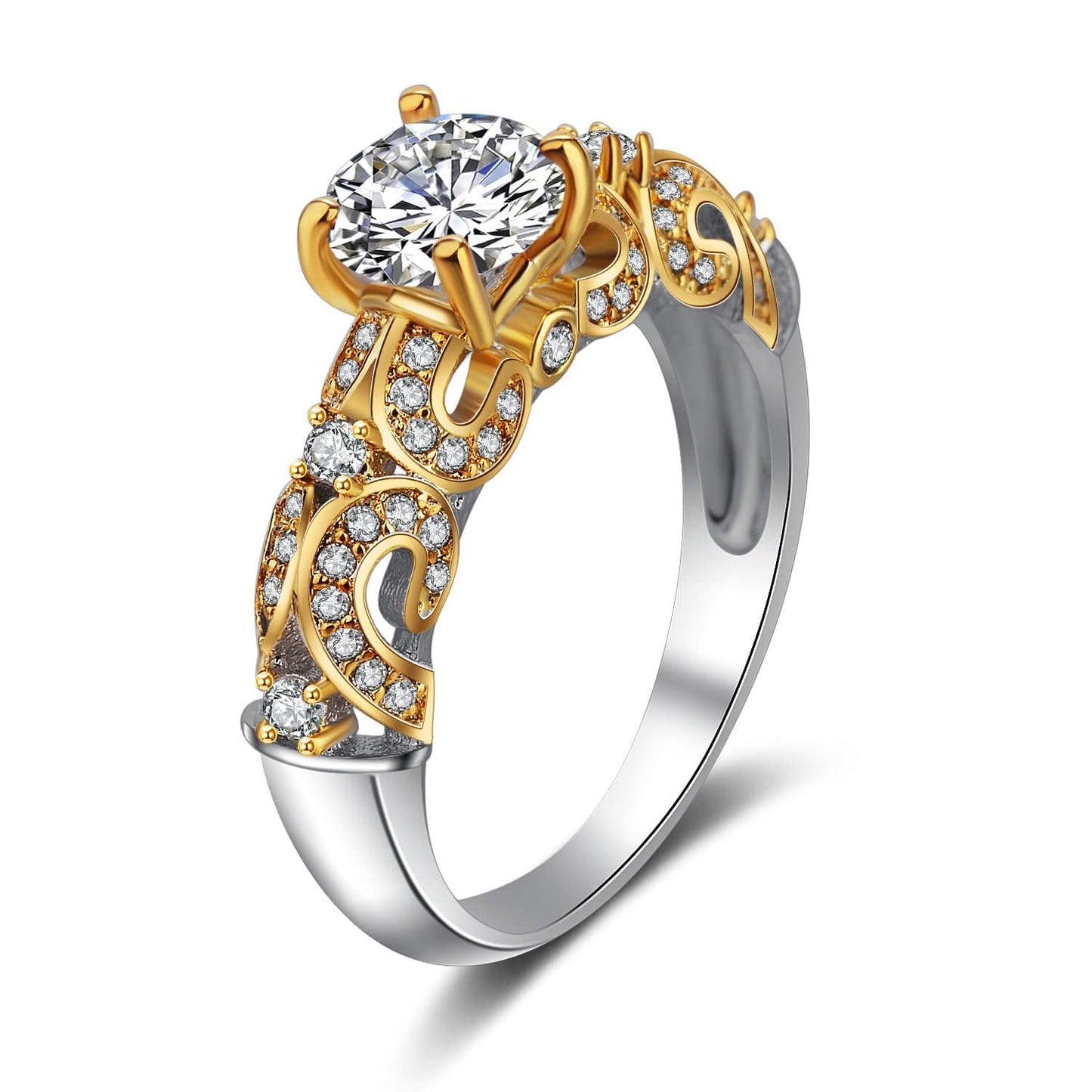 Four-claw inlay simulation diamond ring - Dazora Jewels  - Dazora Jewels 