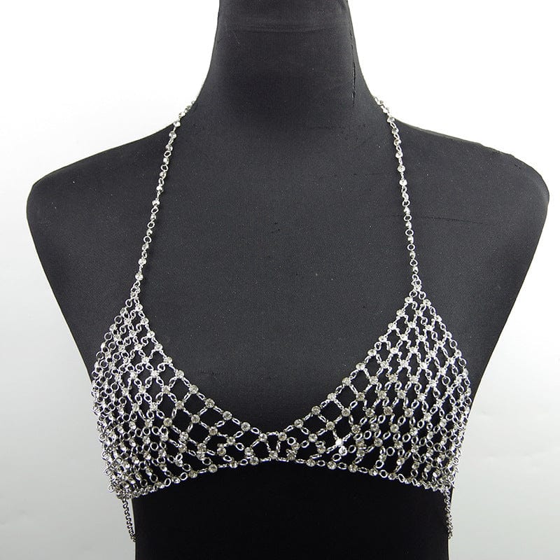 Leisure Nightclub Body Chains Artificial Diamond Chest Necklace - Dazora Jewels  - Dazora Jewels 