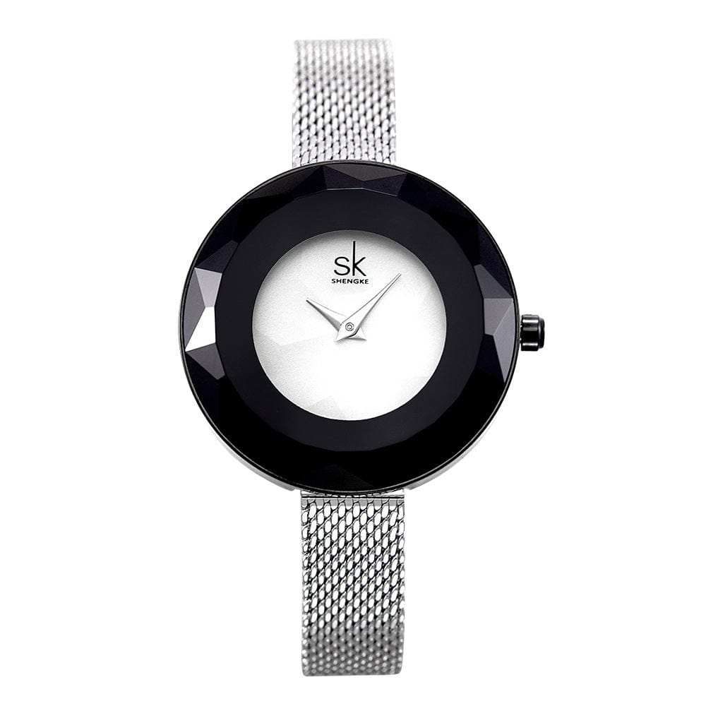 Lady's New Pattern Glass Simple Mesh Belt Quartz Watch - Dazora Jewels  - Dazora Jewels 