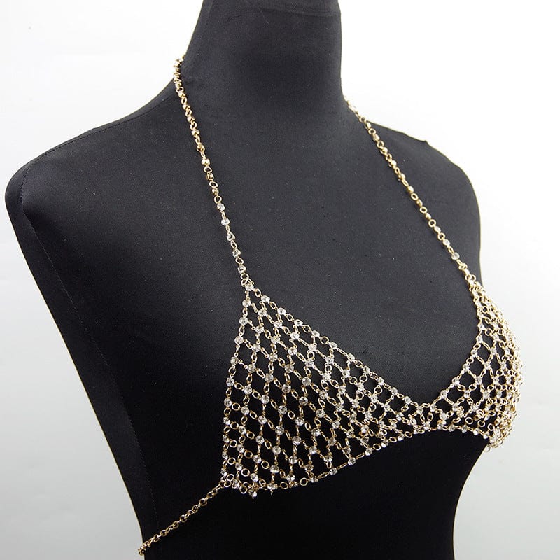 Leisure Nightclub Body Chains Artificial Diamond Chest Necklace - Dazora Jewels  - Dazora Jewels 