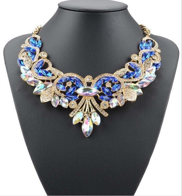 Diamond Alloy Flower Necklace For Women - Dazora Jewels  - Dazora Jewels 