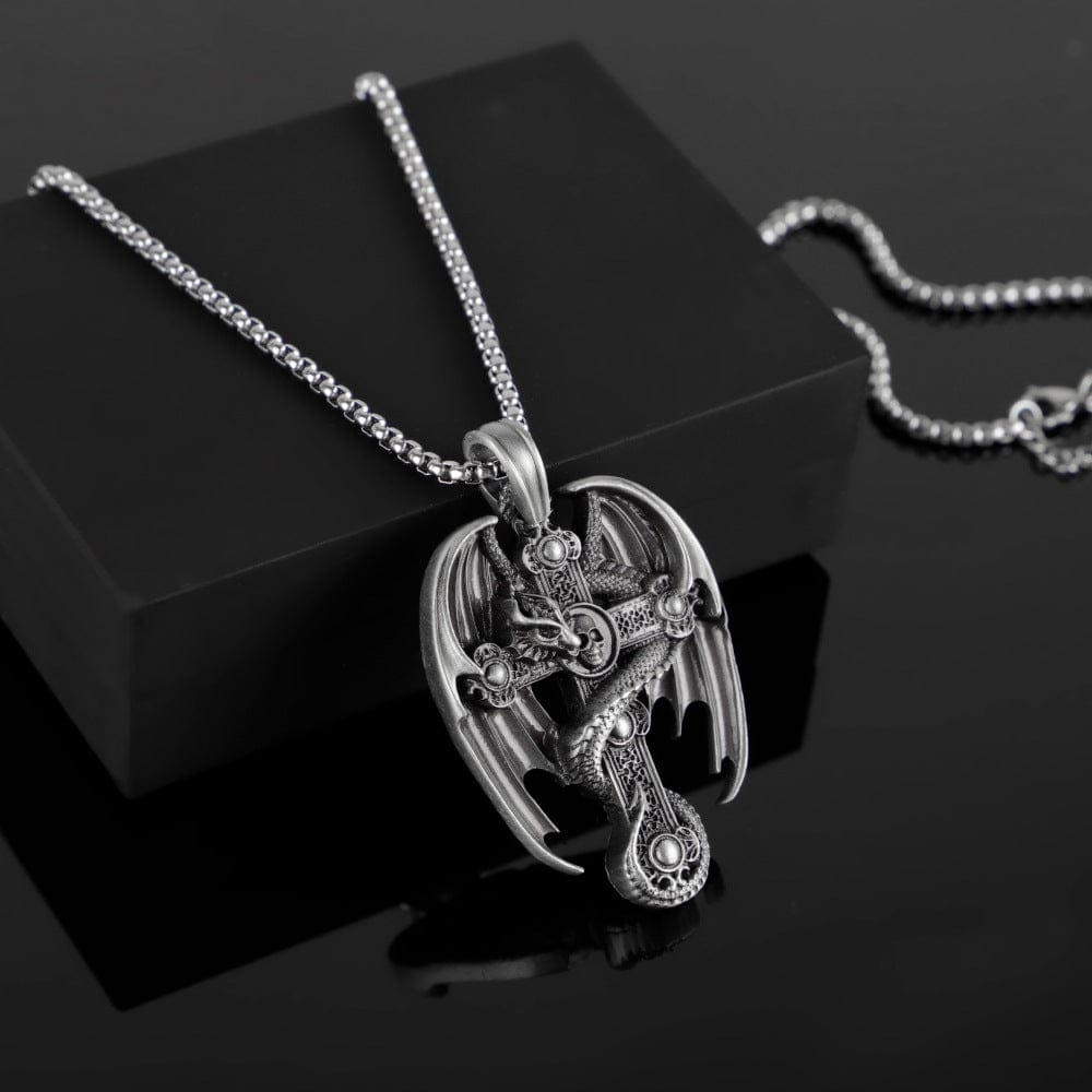 Men's Stainless Steel Retro Pendant Sweater Chain - Dazora Jewels  - Dazora Jewels 