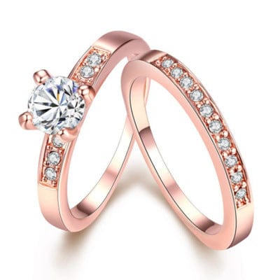 Rose gold ring with diamonds - Dazora Jewels  - Dazora Jewels 