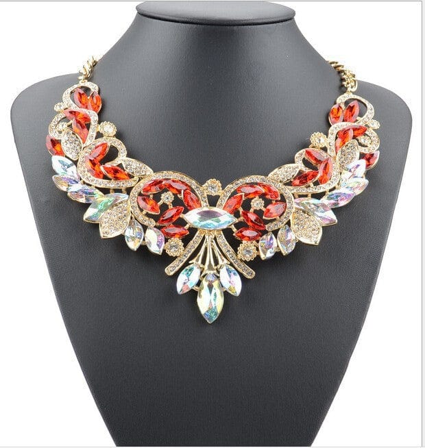 Diamond Alloy Flower Necklace For Women - Dazora Jewels  - Dazora Jewels 