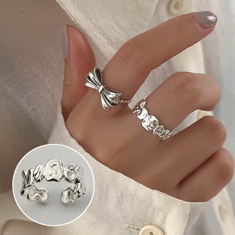 South Korea 925 Sterling Silver Open-end Personality Ring Female Ins Geometric - Dazora Jewels  - Dazora Jewels 