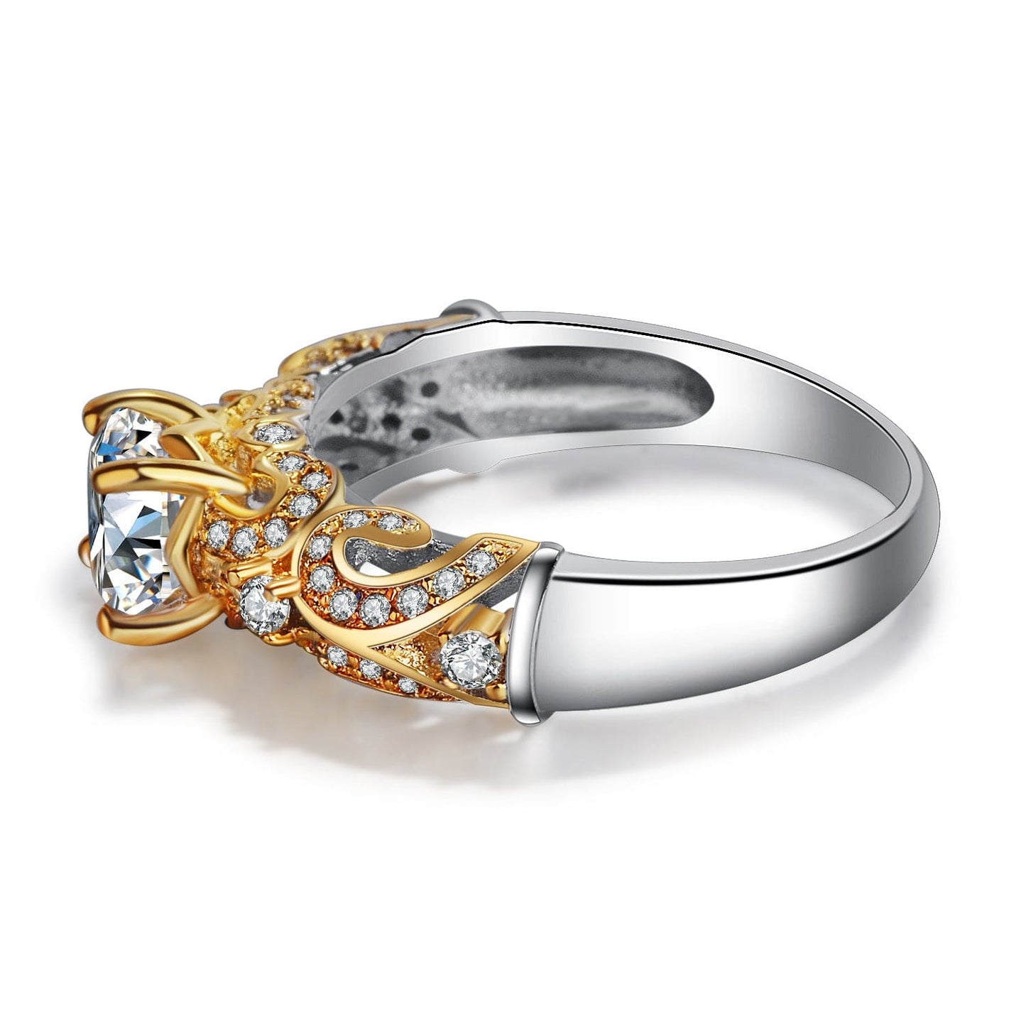 Four-claw inlay simulation diamond ring - Dazora Jewels  - Dazora Jewels 