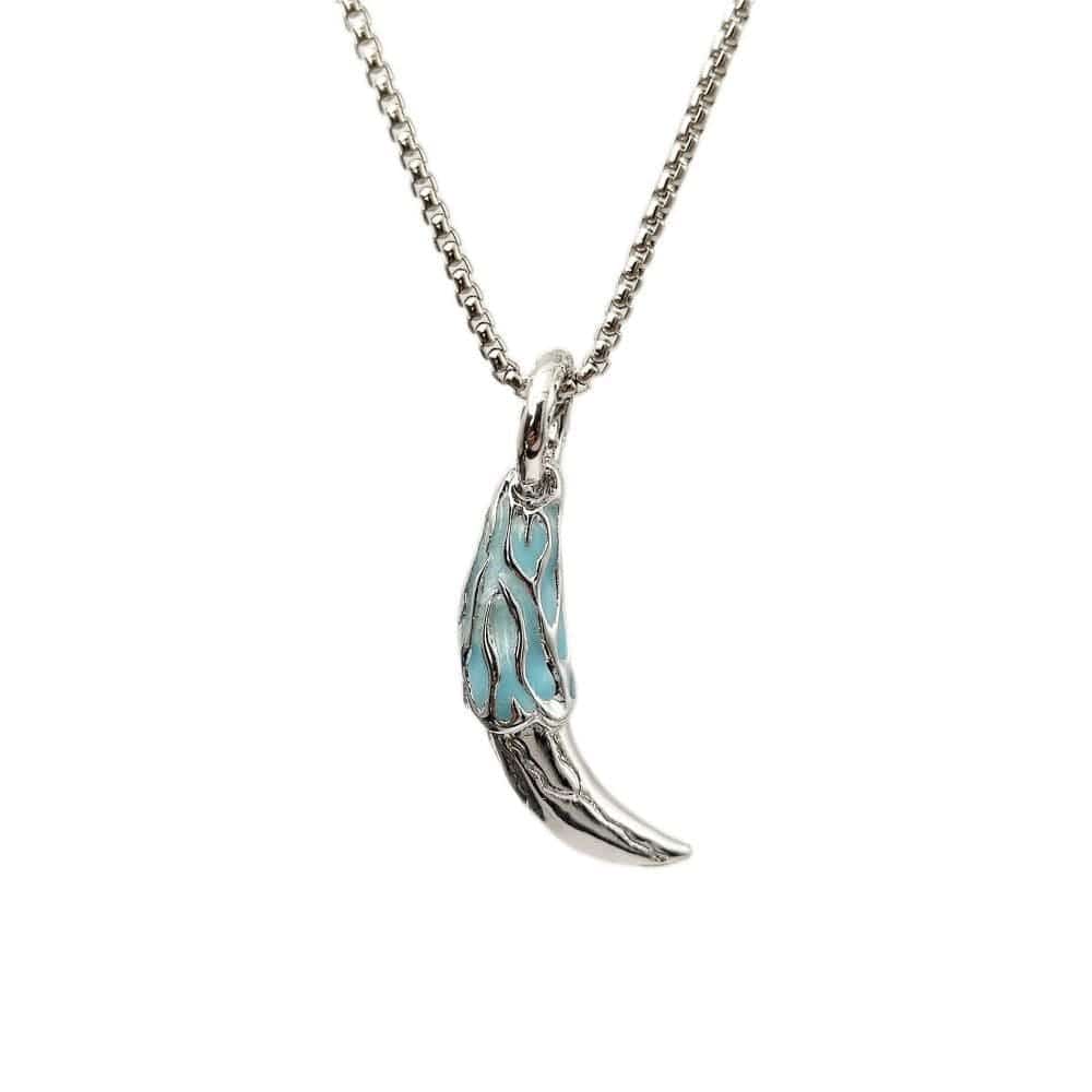 Men's Luminous Wolf Tooth Flame Pattern Pendant Necklace - Dazora Jewels  - Dazora Jewels 