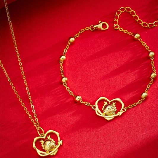 Dragon Year Necklace Female Loving Heart In Sterling Silver Design - Dazora Jewels  - Dazora Jewels 