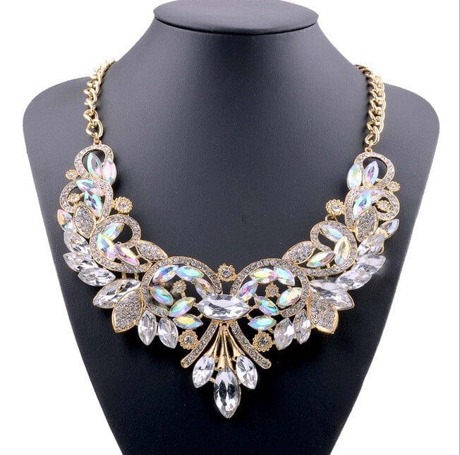 Diamond Alloy Flower Necklace For Women - Dazora Jewels  - Dazora Jewels 