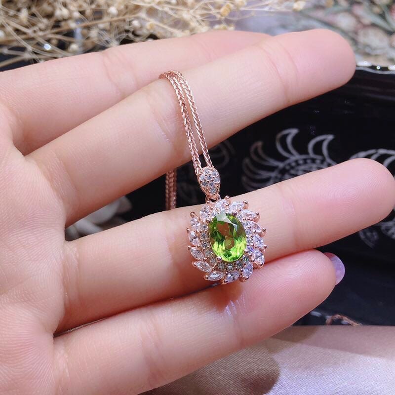 S925 Silver Gilded Peridot Set Jewelry - Dazora Jewels  - Dazora Jewels 