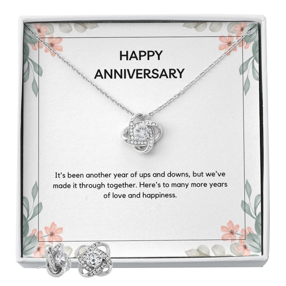 Anniversary Love Knot Neckless & Earing Set - Dazora Jewels  - Dazora Jewels 