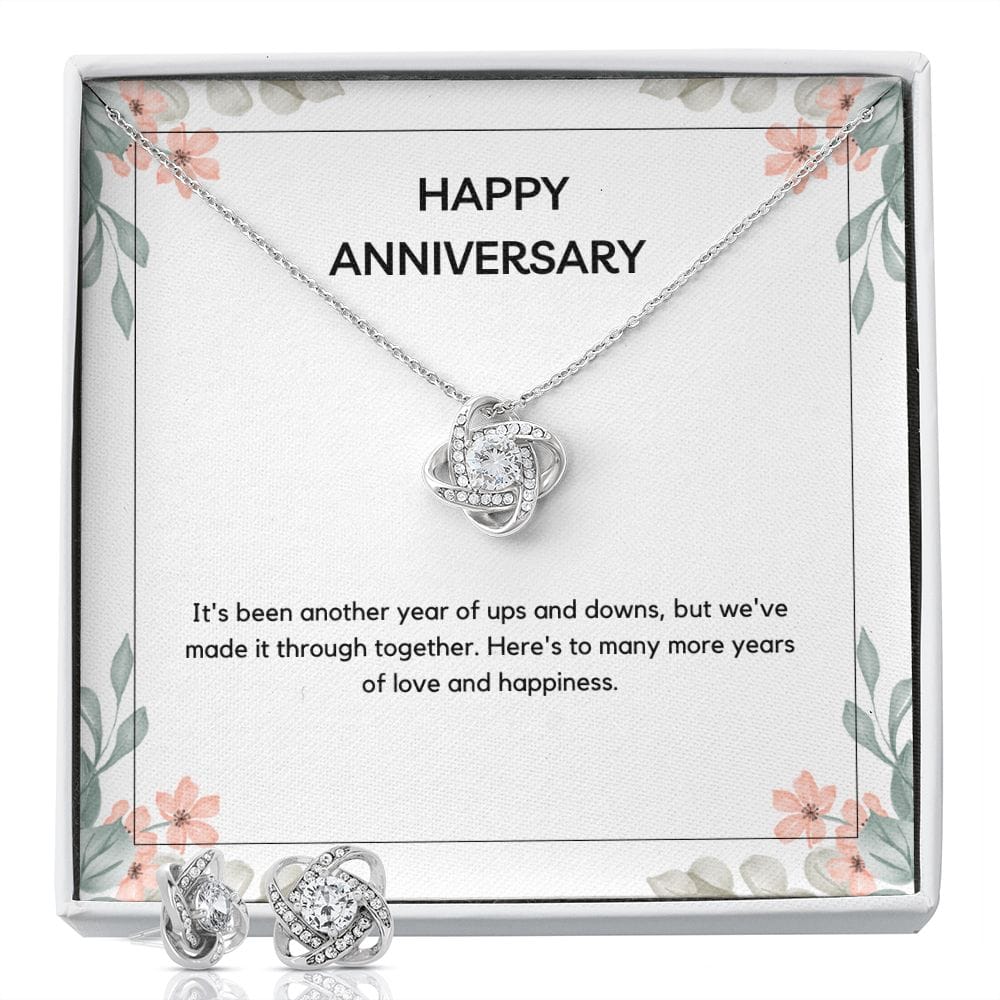 Anniversary Love Knot Neckless & Earing Set - Dazora Jewels  - Dazora Jewels 