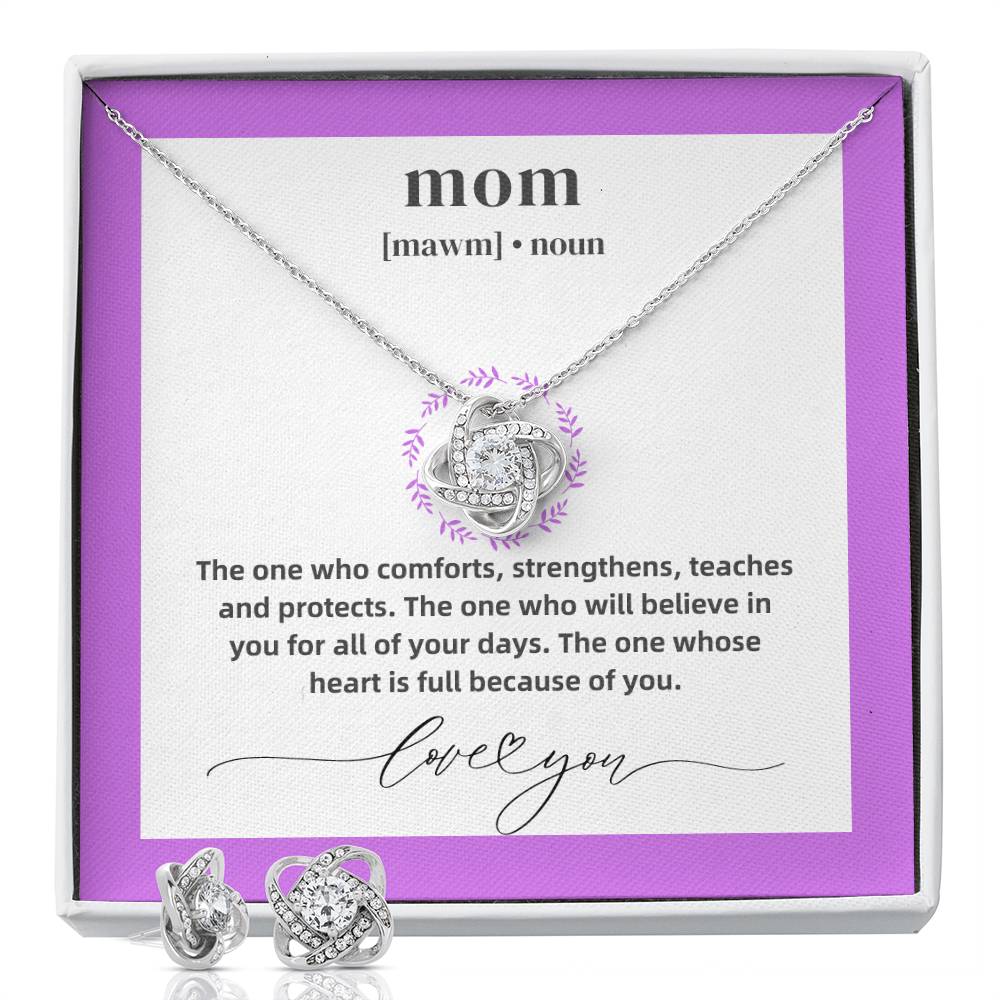 My Mom - I Love You Necklace & Earring Set