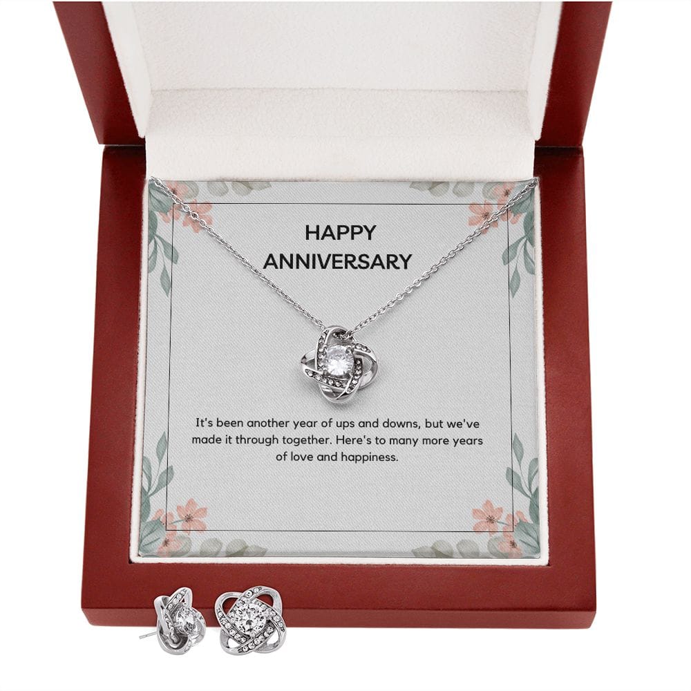 Anniversary Love Knot Neckless & Earing Set - Dazora Jewels  - Dazora Jewels 