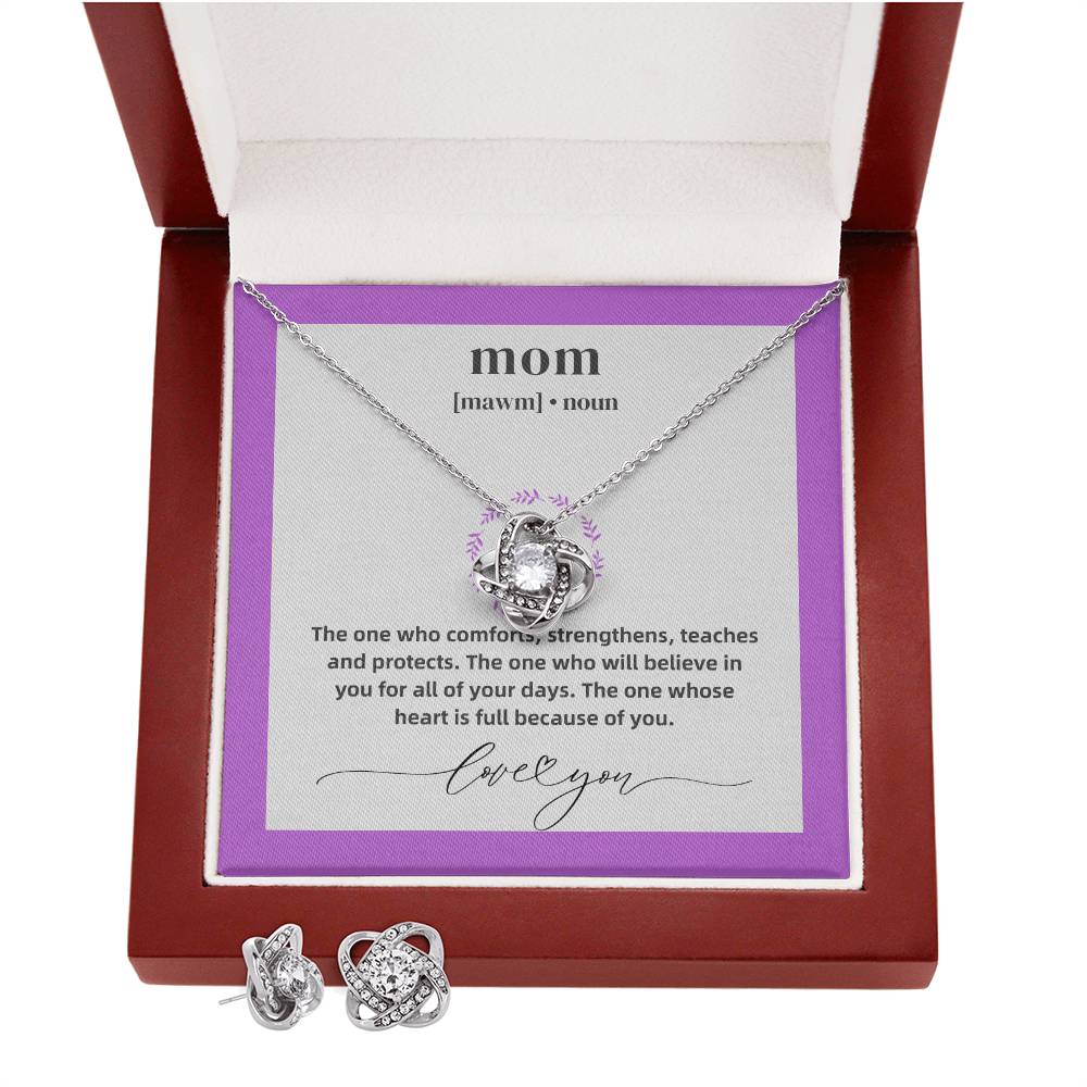 My Mom - I Love You Necklace & Earring Set