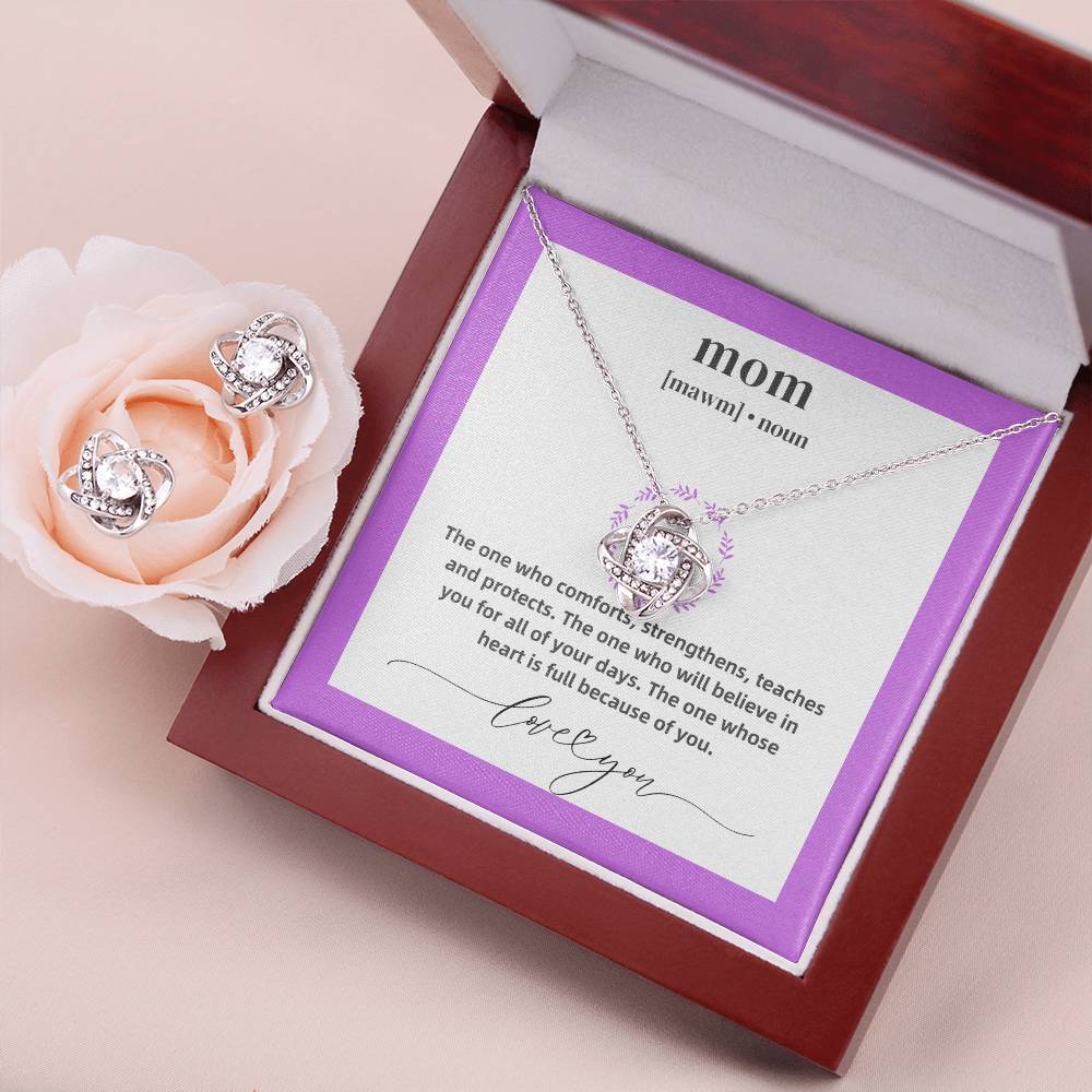 My Mom - I Love You Necklace & Earring Set