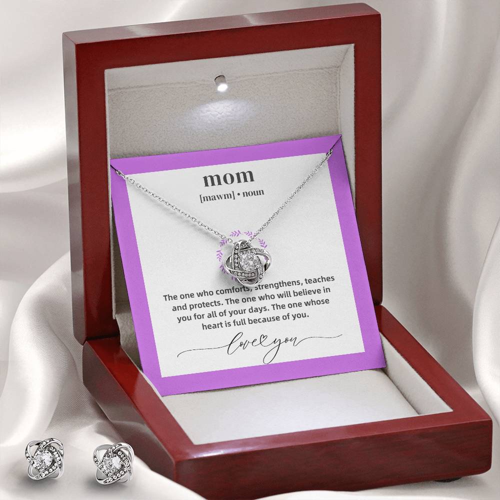 My Mom - I Love You Necklace & Earring Set
