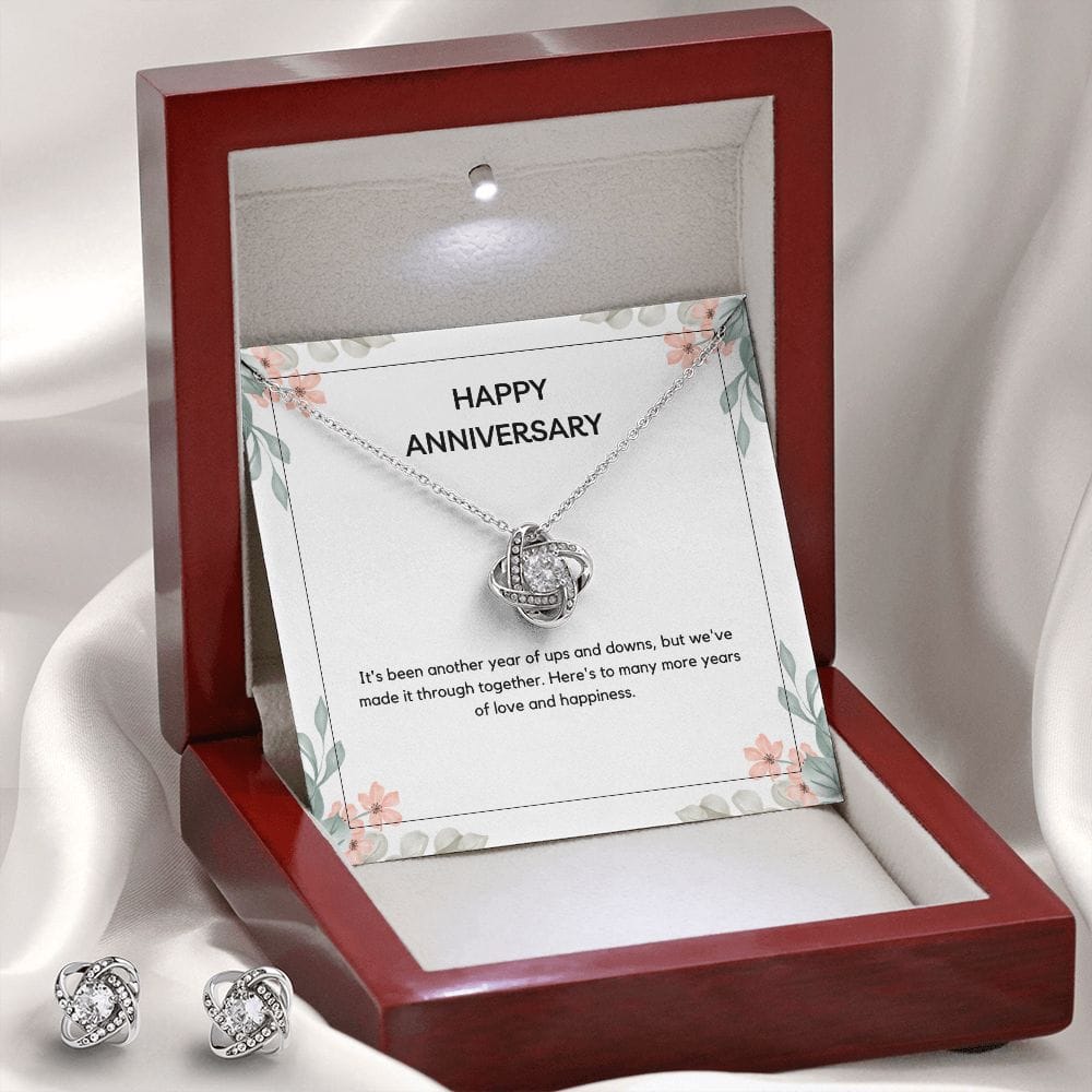 Anniversary Love Knot Neckless & Earing Set - Dazora Jewels  - Dazora Jewels 