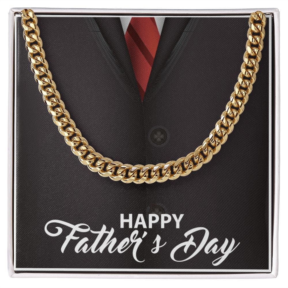 Happy Father's Day Cuban Link Chain - Dazora Jewels  - Dazora Jewels 