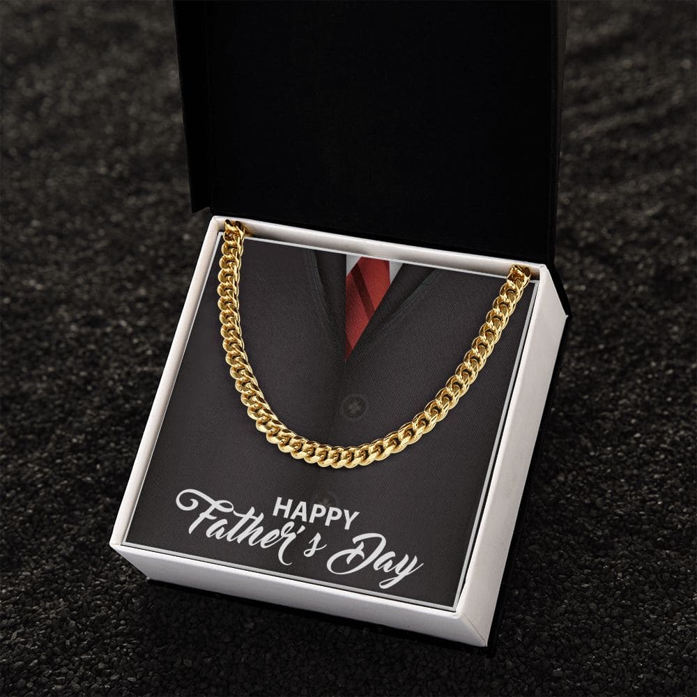 Happy Father's Day Cuban Link Chain - Dazora Jewels  - Dazora Jewels 