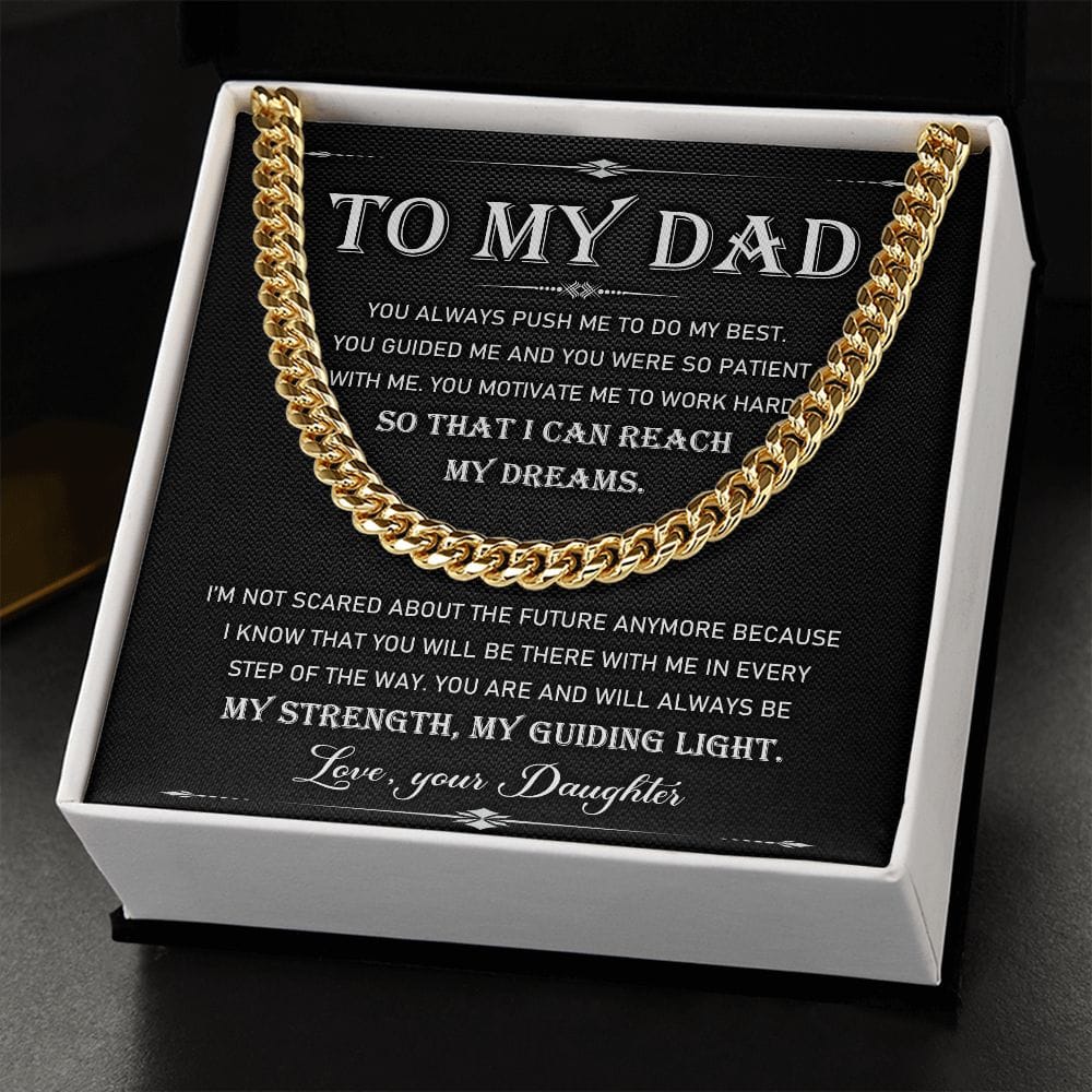 To My Dad Cuban Link Chain - Dazora Jewels  - Dazora Jewels 