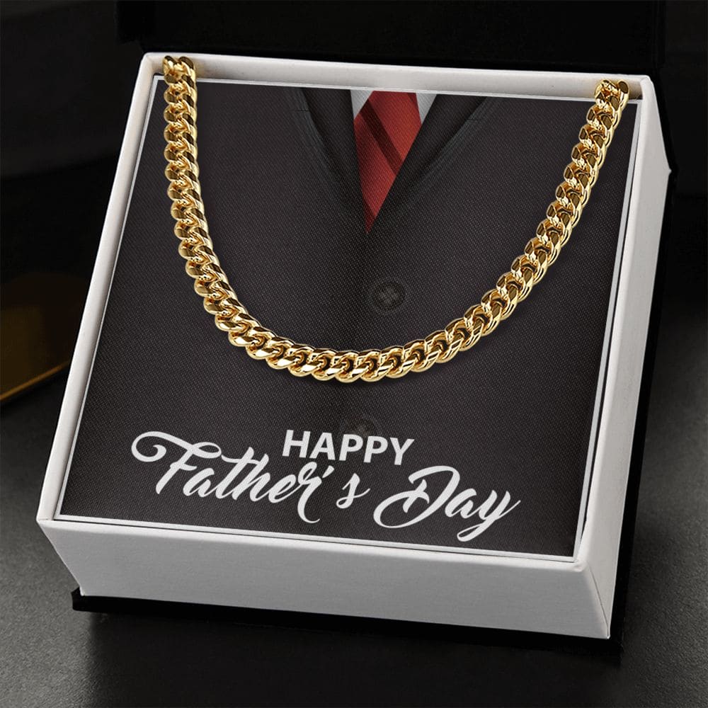 Happy Father's Day Cuban Link Chain - Dazora Jewels  - Dazora Jewels 