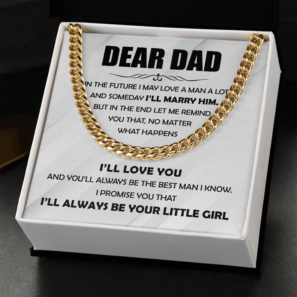 Dear Dad Cuban Link Chain - Dazora Jewels  - Dazora Jewels 