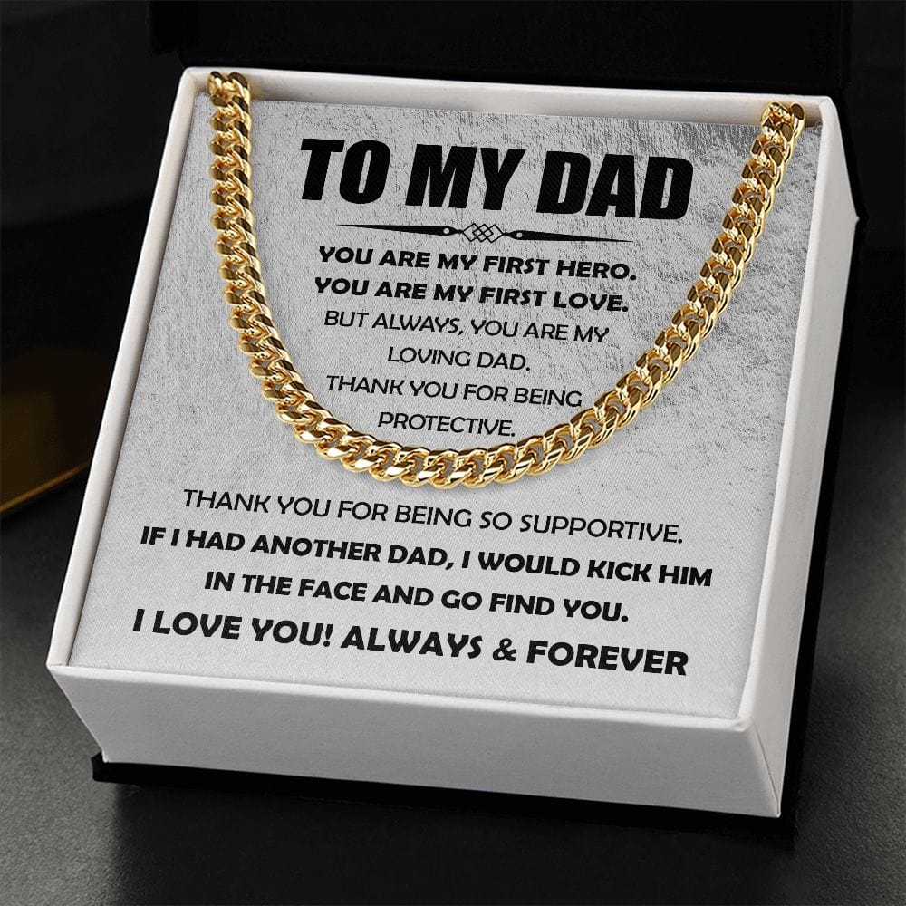 Loving Dad Cuban Link Chain - Dazora Jewels  - Dazora Jewels 