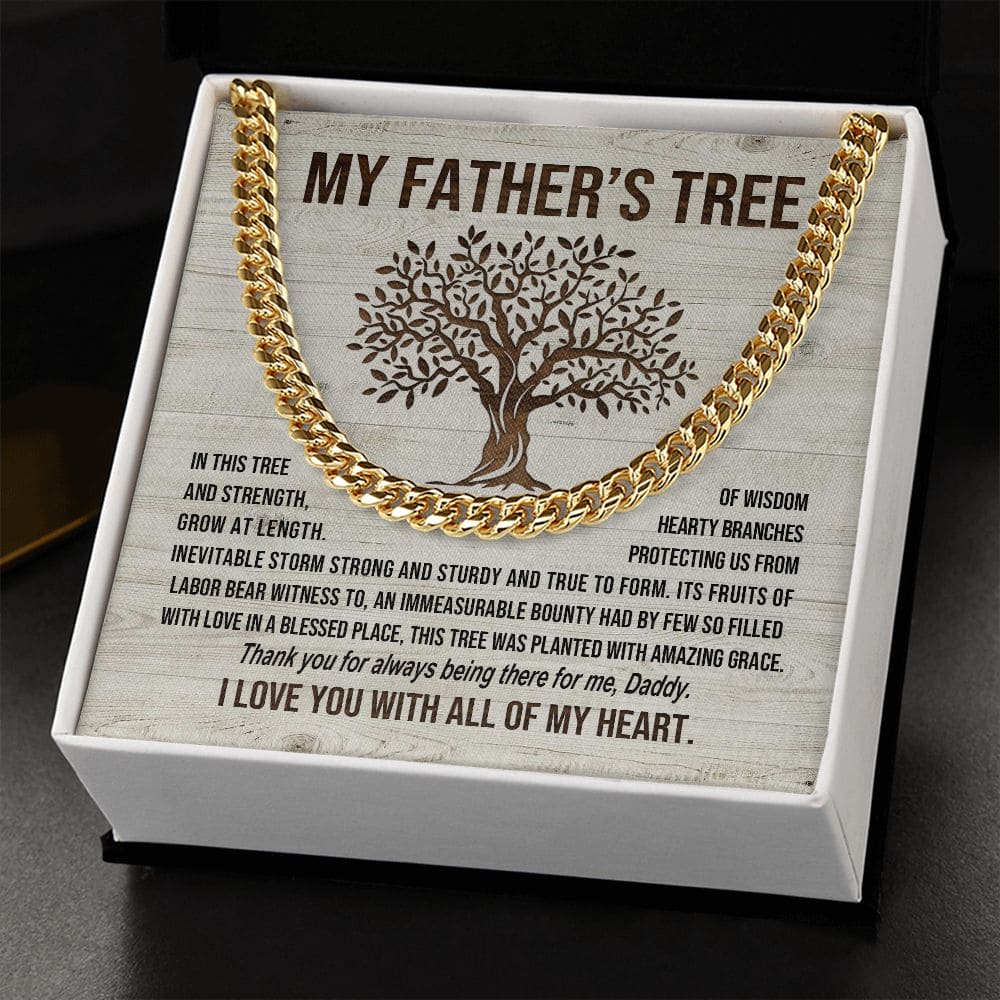 Father's Tree Cuban Link Chain - Dazora Jewels  - Dazora Jewels 