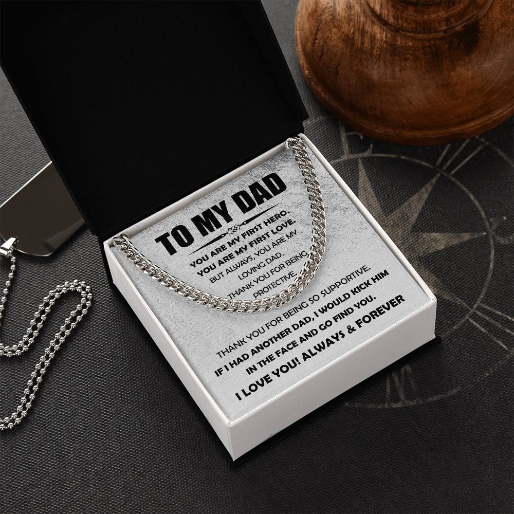 Loving Dad Cuban Link Chain - Dazora Jewels  - Dazora Jewels 